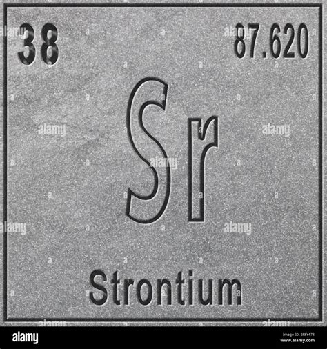 Strontium Chemical Element Sign With Atomic Number And Atomic Weight Periodic Table Element