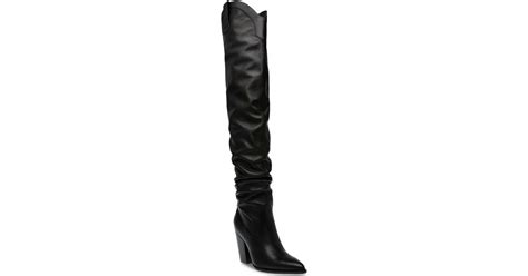 Steve Madden Landy Over The Knee Cowboy Boots In Black Lyst