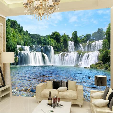 Incredible Waterfalls And Lake Wallpaper Mural Custom Sizes Available Maughons