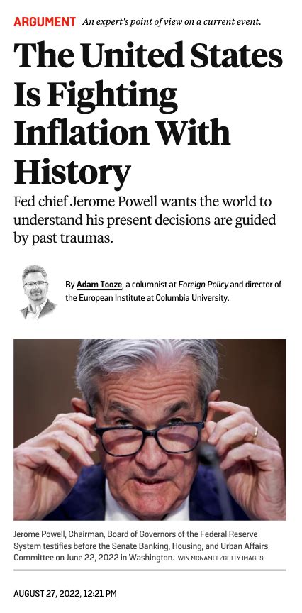 Adam Tooze On Twitter Did A Piece For ForeignPolicy On Jerome Powell