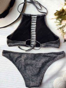 Heathered Lace Up Bikini Set In GRAY ZAFUL 2026