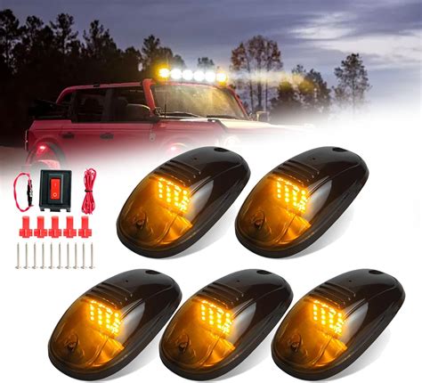 Solar Powered Cab Lights 5pcs Wireless Solar Powered Truck Cab Led Lights Amber No Drill Cab