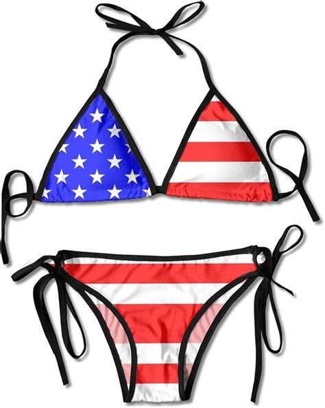 Granbey USA Flag Bikini American Flags Bathing Suit Sexy America Triangle Bikini Set Hot Fashion