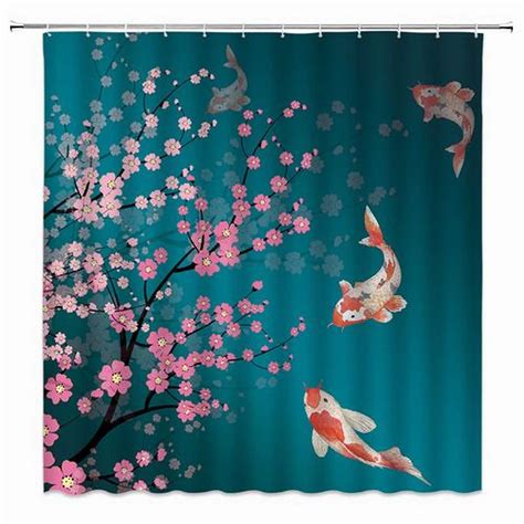 Rideau De Douche Sakura Japonais L Cm X H Cm Shop Rideaux