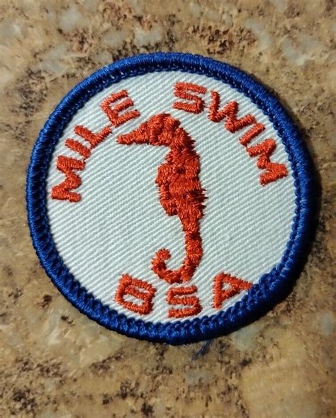 Vtg 1970s Mile Swim Boy Scouts Of America Patch Bsa Camp Swimming Ebay