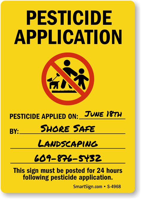 Pesticide Signs Pesticide Application Warning Signs
