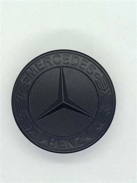 LOGO CAPOT MERCEDES Full Noir Mat 57mm Emblème CLASSE C E CLK S EUR 8