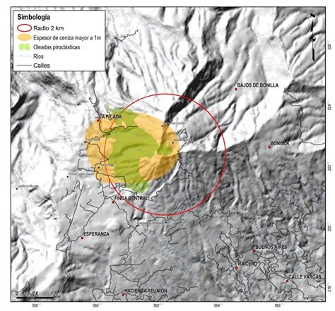 Mapa De Amenaza Volcánica A Corto Plazo áreas De Máximo Peligro