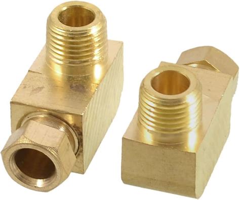 Aexit 2 Pcs Fittings Brass 6mm Tubing 1 8 PT Thread Elbow Quick