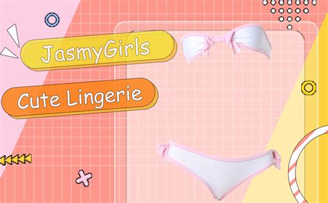 Amazon JasmyGirls Cute Micro Bikini Kawaii Anime Cosplay Lingerie Lolita Bow Bra And Panty
