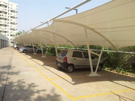 Dome Mild Steel Residential Car Parking Tensile Structure Paint Coated