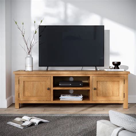 Bywell Waxed Oak Large Tv Unit Oak World