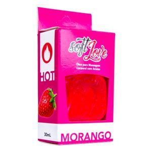 Gel Comestível Hot 30ML Soft Love Morango Picantte Sex Shop