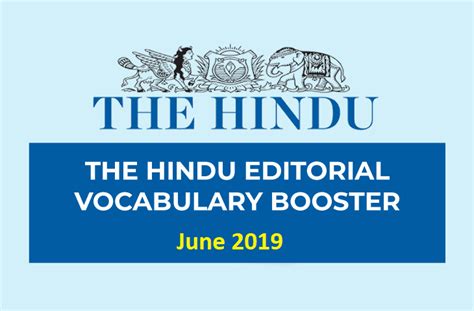 The Hindu Editorial Vocabulary Booster June 2019 Oliveboard