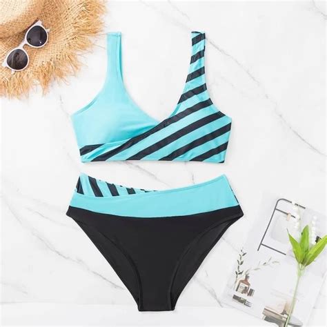 Maillot de Bain Bikini Femme 2 Pieces Imprimé Push Up Beachwear Swimwear Lime green