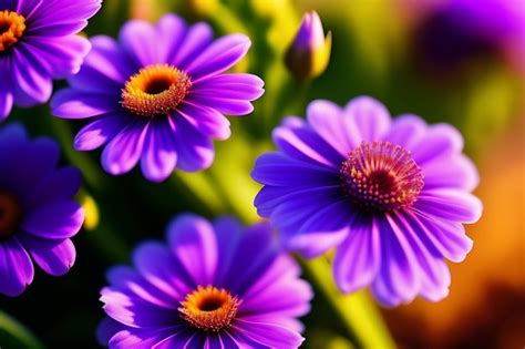 Premium Photo A Purple Flower With A Yellow Center