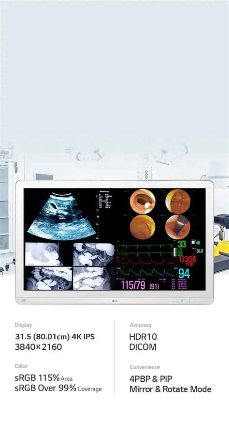LG MED 32IN IPS 4K SURGICAL DISP DP DICOM CALIB SOFT 3480X2160 (32HL710S-W)