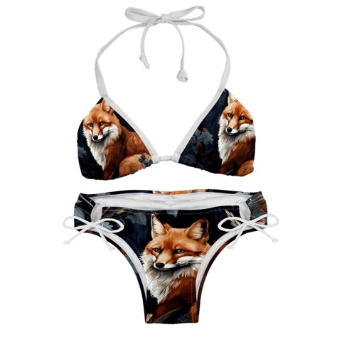 Fox Women S Bikini Set With Detachable Sponge And Adjustable Strap Two