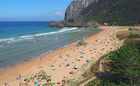 playa de laga basque country spain detailed features map