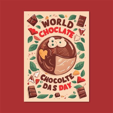 Premium Vector World Chocolate Day Poster Template