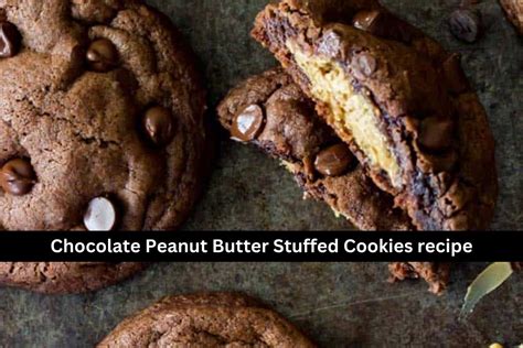 Chocolate Peanut Butter Stuffed Cookies Recipe Birthday Stock