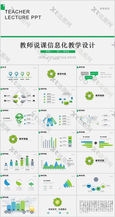 简约教师说课信息化教学设计课件ppt模板ppt模板编号185147 迅图网xunpiccn