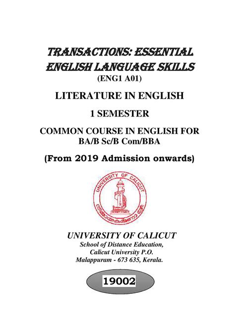 Eng Transaction Transaction Lecture Notes For Calicut University 2019