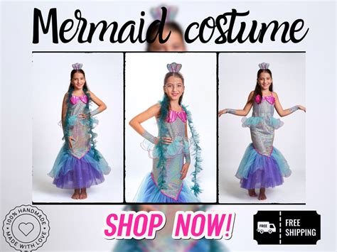 Little Mermaid Costume for Girls / Halloween Costume for Kids / Mermaid