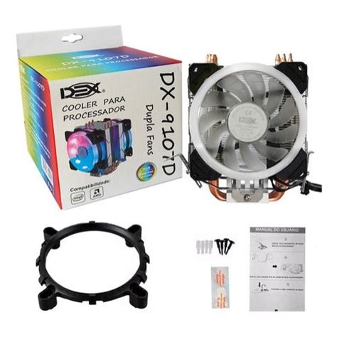 Cooler Universal Dupla Face Fan Duplo Rgb Intel Amd Tdp 130w DX 9107D