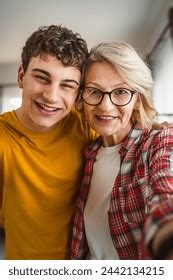 Self Portrait Selfie Mother Son Mature Stock Photo Shutterstock