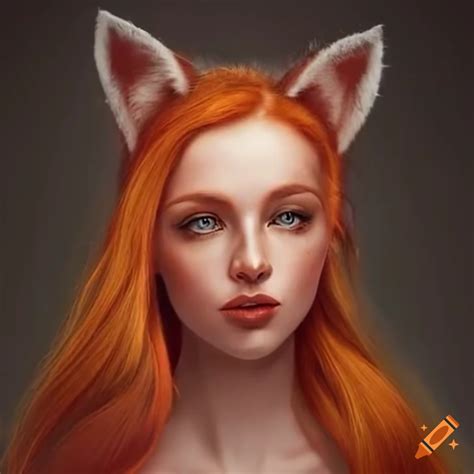 Woman With Red Hair And Fox Ears