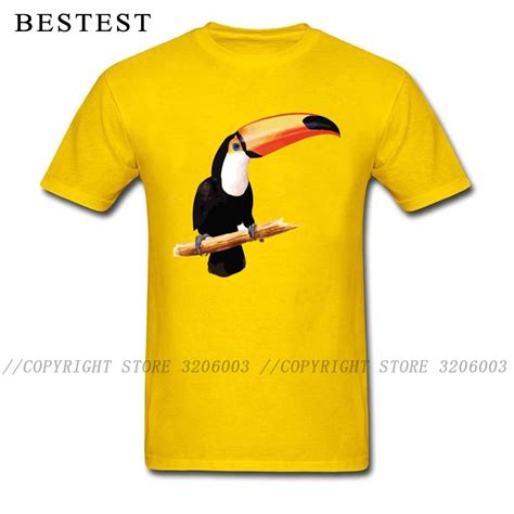 Camiseta De Toucan Para Hombre Camisa Amarilla De Corte Entallado Con