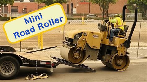 CAT Mini Road Roller At WorkCompacting Asphalt PavementAsphalt