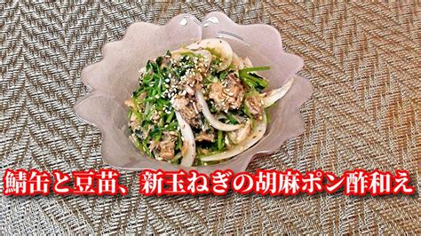 豆苗レシピの最高傑作！鯖缶と豆苗、新玉ねぎの胡麻ポン酢和え 男の台所