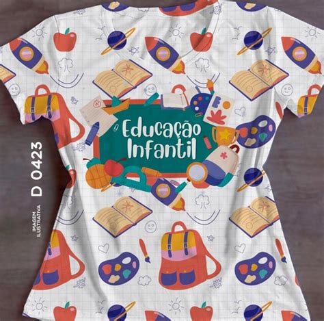 Tshirt Profissão Educação Infantil Modelo Baby Look 826 Elo7