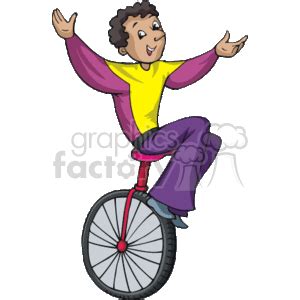 Royalty Free Cartoon Unicyclist 161095 Vector Clip Art Image WMF