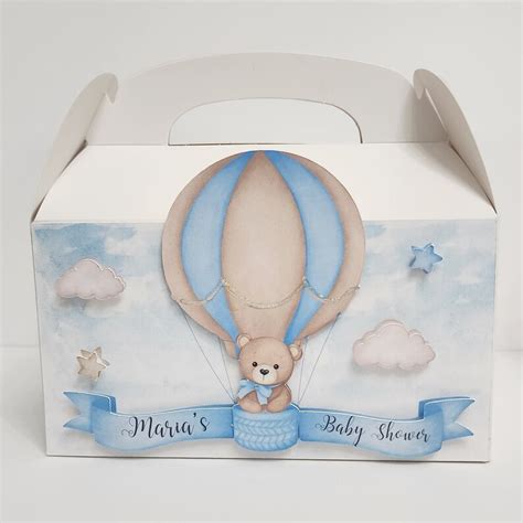 Hot Air Balloon Baby Shower Gable Boxes Teddy Bear Theme Etsy