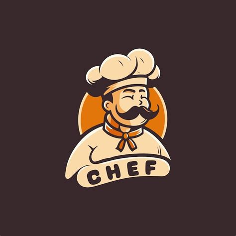 Modelo de logotipo do chef ilustração vetorial de um chef barba