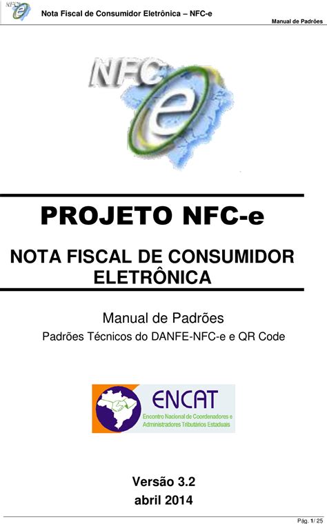 Nota Fiscal Do Consumidor Eletrônica Manual De Especificacoes Tecnicas