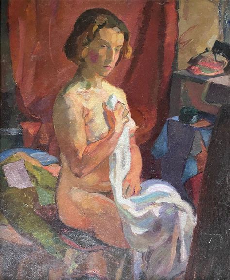 Unknown Nude Woman In Her Room Original Antique Oil On Canvas French School 1920 C For