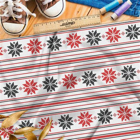 Ткань лён полосатый узор на славянской рубахе с вышивкой. Купить ткань ...