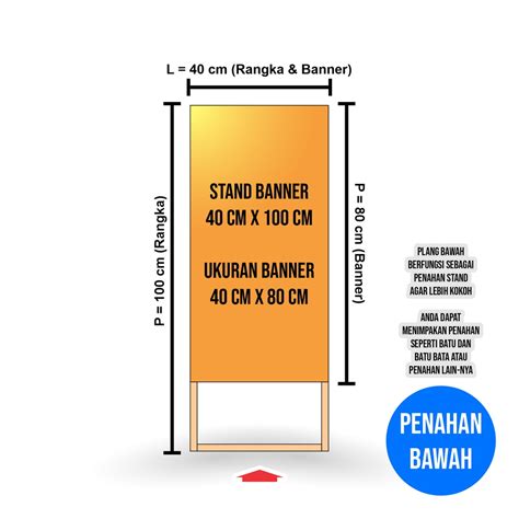 Jual Standing Banner Kayu Segitiga Rangka Banner Terpasang Sisi