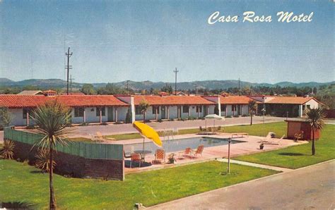 Santa Rosa California Casa Rosa Motel Swimming Pool Vintage Postcard AA40401 - Mary L. Martin ...