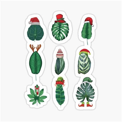 Pegatina Plantas Hojas Amantes De Las Plantas Lindas Plantas Navidad