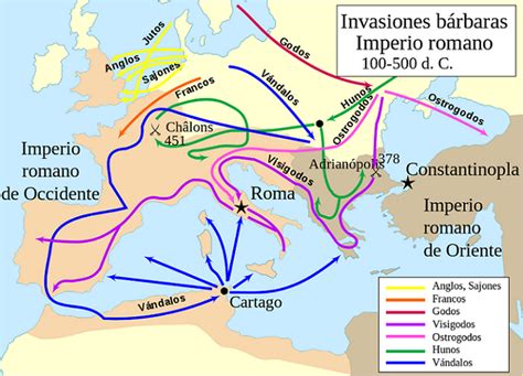 Mapa de las Invasiones bárbaras Social Hizo