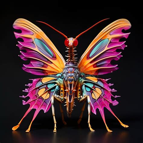 Colorful Flower Mantis With Wings Spread Out Stock Photo Image Of