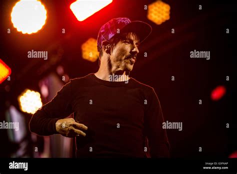 Anthony Kiedis Of The American Funk Rock Band Red Hot Chili Peppers Pictured On Stage As He
