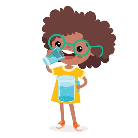 Premium Vector Cartoon Drawing Of Drinking Water
