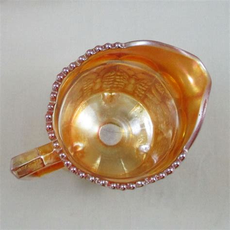 Antique Fenton Marigold Butterfly And Berry Carnival Glass Creamer Carnival Glass