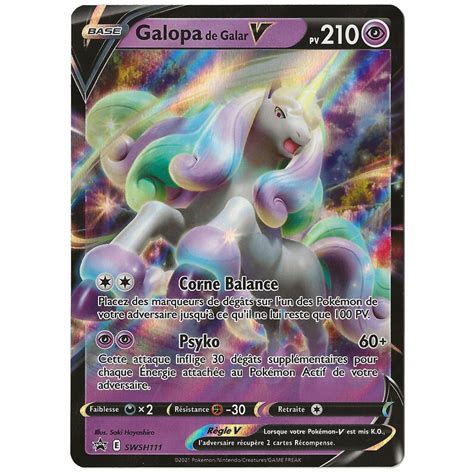 Pokémon Galopa de Galar V Ultra Rare SWSH111 Fantasy Sphere